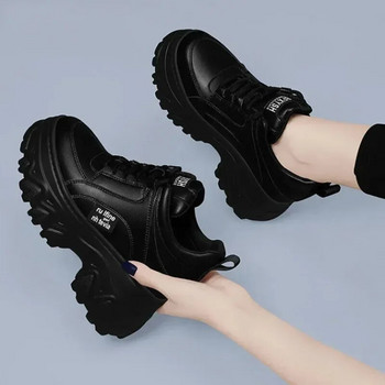 Вътрешно увеличаване на масивни обувки Дамски удобни обувки на платформа Дамски ежедневни вулканизирани обувки Модни дамски маратонки на висок ток