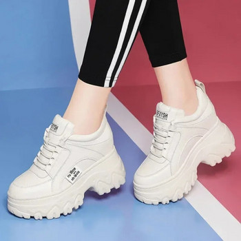 Вътрешно увеличаване на масивни обувки Дамски удобни обувки на платформа Дамски ежедневни вулканизирани обувки Модни дамски маратонки на висок ток