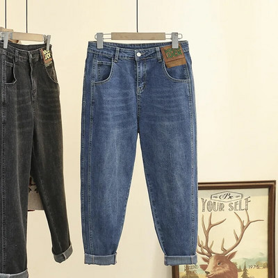 Jarné nové bábätkové rifle s vysokým pásom, voľné dámske rifle veľkej veľkosti, dámske háremové nohavice, džínsy pre mamičky