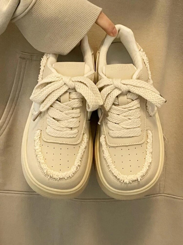 Jesenné béžové Lolita Kawaii Láska Plátenné Platformové Športové Neformálne Topánky Vulcanize Dámske Tenisky Harajuku Móda Beh Japonský