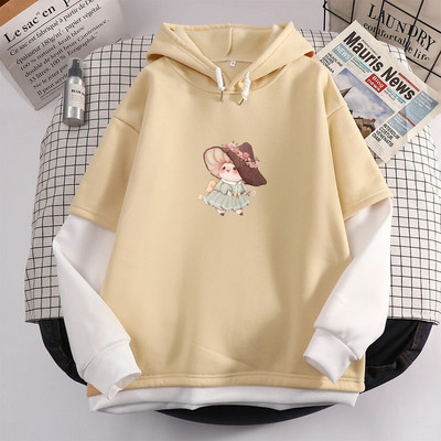 Kawaii Skateboard Frog Hoodie Color Block Φούτερ Υπερμεγέθη Γυναικείες κουκούλες Harajuku Ζεστό πουλόβερ με κουκούλα Χαριτωμένα ρούχα