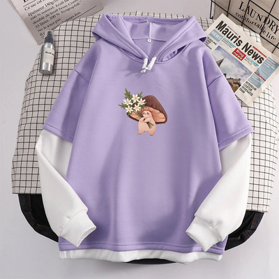Kawaii Skateboard Frog Hoodie Color Block Φούτερ Υπερμεγέθη Γυναικείες κουκούλες Harajuku Ζεστό πουλόβερ με κουκούλα Χαριτωμένα ρούχα