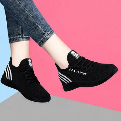 Pantofi de sport casual în aer liber pentru femei Pantofi de tenis ușori, anti-alunecare, pantofi moale, respirabili, cu flori de modă, Zapatillas Mujer
