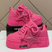 Pantofi de damă cu platformă Pantofi sport ocazional Design cu stea personalizat Pantofi vulcanizați pentru alergare în aer liber Pantofi de mers Femei 35-40