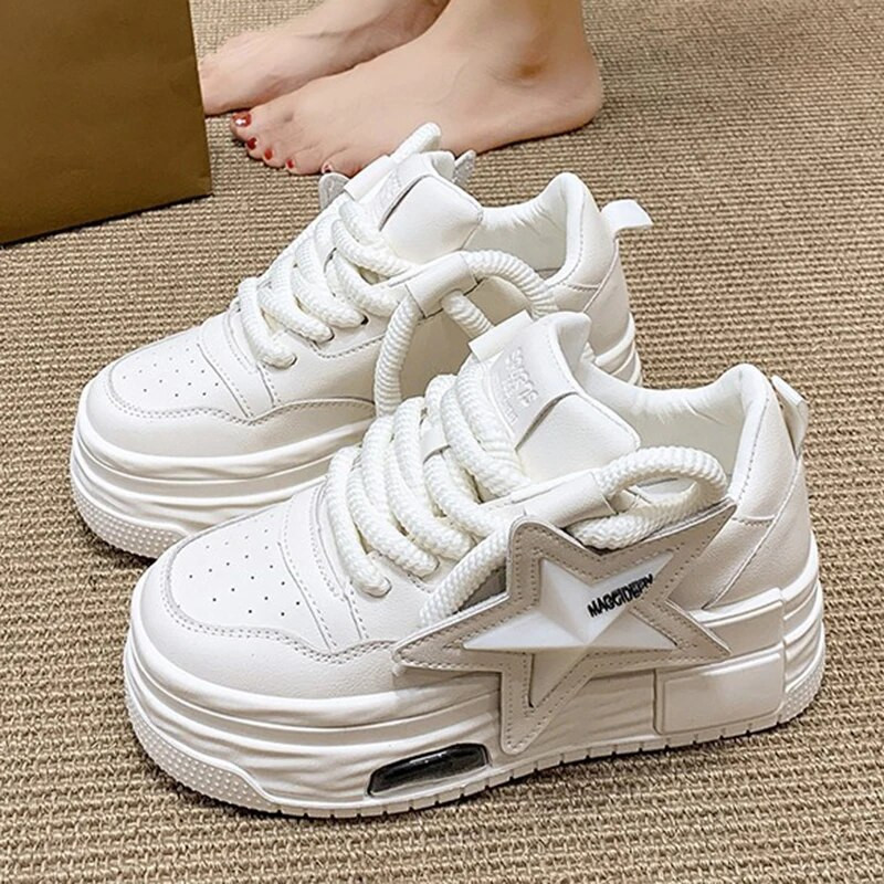 Pantofi de damă cu platformă Pantofi sport ocazional Design cu stea personalizat Pantofi vulcanizați pentru alergare în aer liber Pantofi de mers Femei 35-40