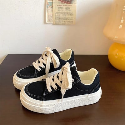 Dámske tenisky, plátené topánky, jarný trend, ležérne ploché tenisky, dámske nové módne pohodlné ružové vulkanizované topánky na platforme