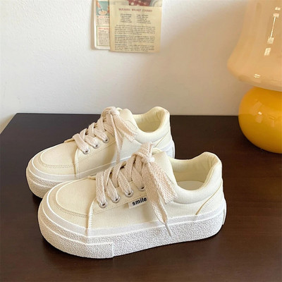 Dámske tenisky, plátené topánky, jarný trend, ležérne ploché tenisky, dámske nové módne pohodlné ružové vulkanizované topánky na platforme