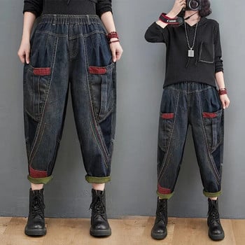 Винтидж бродерия y2k Streetwear Baggy Jeans Дамски широки дънкови панталони Дизайн Chic Capris Корейски Vaqueros Ежедневни панталони