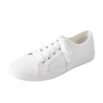 2022 Нови платнени обувки Дамски малки бели обувки Плоски студентски Ежедневни обувки с ниска горна част Модерни ежедневни спортни вулканизирани обувки Дамски