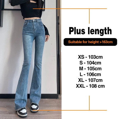 Dámske úzke rozšírené nohavice, módne džínsy s raw edge, slim retro modré, kórejské trendy s vysokým pásom, elastické prané džínsové nohavice, butik