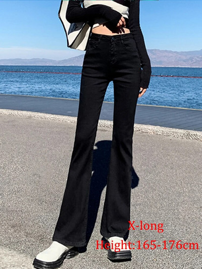 Syiwidii Super elastické džínsy pre ženy s vysokým pásom, zvonové džínsy, vintage streetwear, móda Y2k, zvonové nohavice, džínsy pre ženy