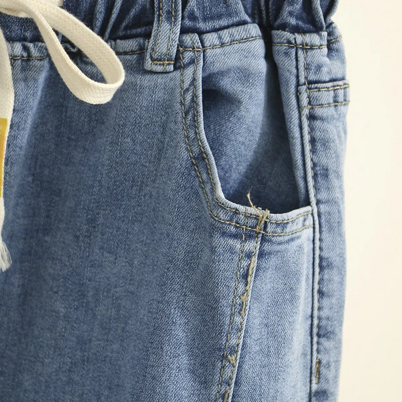 Blugi cu talie înaltă Femeie Blugi largi pentru femei Blugi Mom Pantaloni harem din denim XL-4XL Pantaloni albaștri
