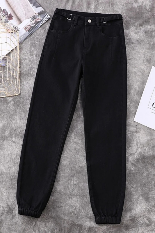 Dámske džínsy 5XL, jarné a jesenné, nové, módne, s vysokým pásom a zipsom, v kórejskom štýle, voľné, džínsové nohavice