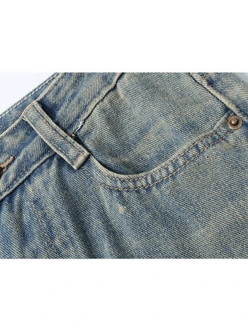 Γυναικεία Vintage Lace Up Blue Flare Jeans φαρδύ τζιν παντελόνι 2000s High Waist Loose Κορεατικά Y2k Streetwear Παντελόνια Φαρδιά Ρούχα