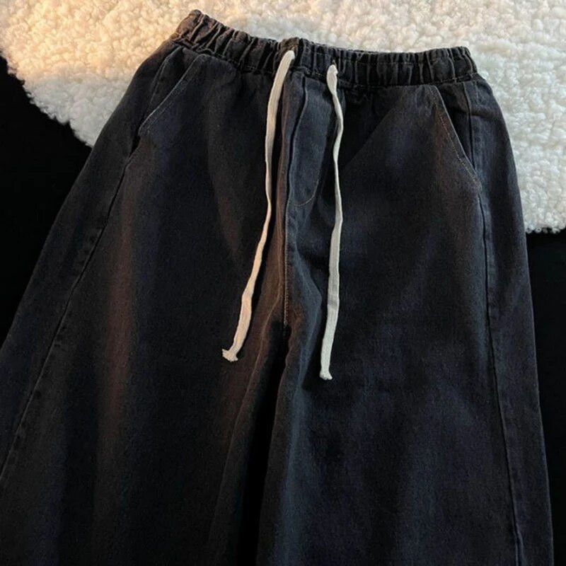 Blugi harem oversize, casual, pentru femei, de primăvară, largi, elastici, cu talie înaltă, pantaloni de sport largi, la modă coreeană, pentru 100 kg