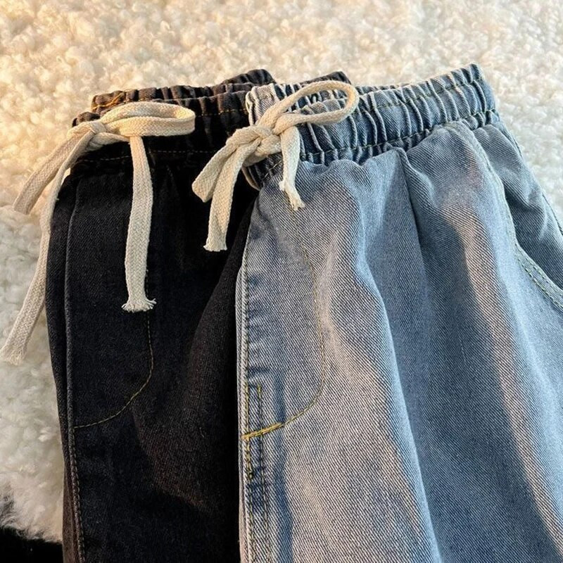 Blugi harem oversize, casual, pentru femei, de primăvară, largi, elastici, cu talie înaltă, pantaloni de sport largi, la modă coreeană, pentru 100 kg