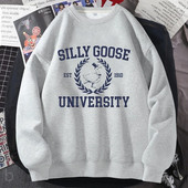 Silly Goose University Crewneck Φούτερ Γυναικεία Ανδρικά Αστεία γραφικά πουλόβερ Φούτερ Harajuku Μακρυμάνικα Αισθητικά Ρούχα
