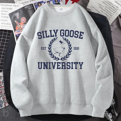 Silly Goose University Crewneck Φούτερ Γυναικεία Ανδρικά Αστεία γραφικά πουλόβερ Φούτερ Harajuku Μακρυμάνικα Αισθητικά Ρούχα