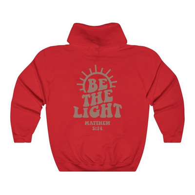 Būk lengvas gobtuvas Mato 5:14 Megztinis su gobtuvu Biblijos eilėraštis Megztinis Jėzaus religinis megztinis Tikėjimo apranga Dovana krikščionims