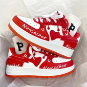 Značkové dámske tenisky, módne šnurovacie dámske vulkanizované topánky v tvare srdca, párové športové, bežecké, jarné, jesenné, veľkosť 44