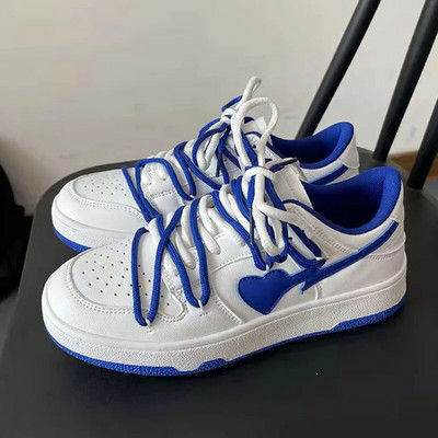 Značkové dámske tenisky, módne šnurovacie dámske vulkanizované topánky v tvare srdca, párové športové, bežecké, jarné, jesenné, veľkosť 44