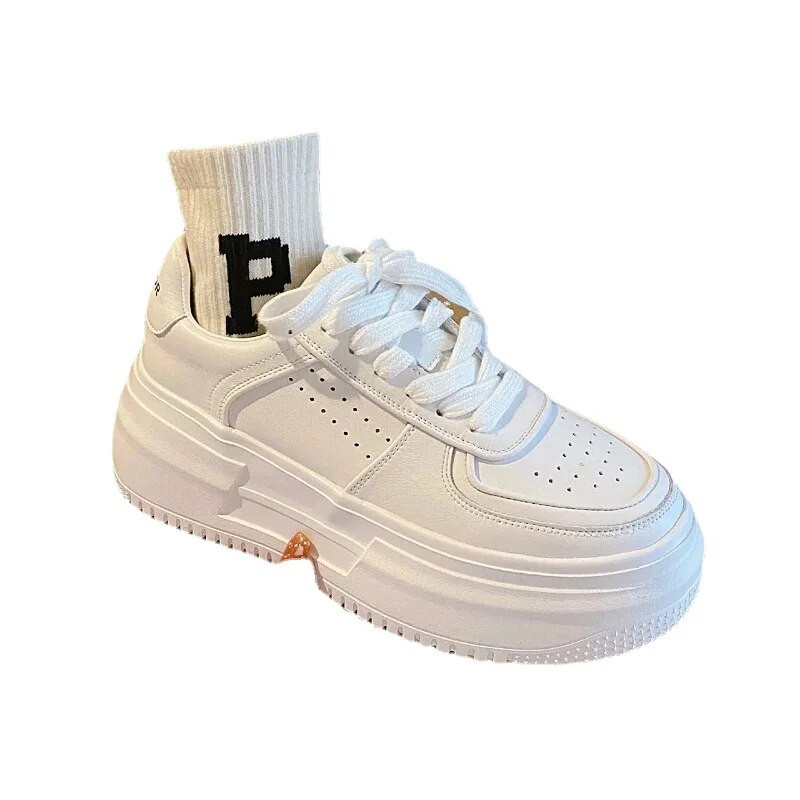 2023 Noua U din piele pentru femei, alb, ocazional, pantofi vulcanizați, sport, respirabil, mers, alergare, cu platformă, pantofi plate