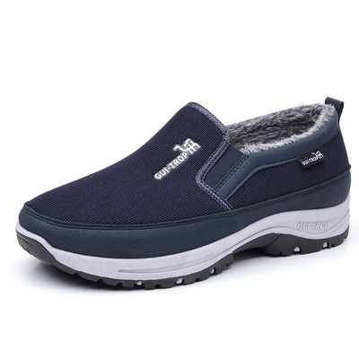 Pantofi de tenis pentru bărbați, cu fundul moale și cald, pantofi ocazional anti-alunecare, plus pantofi confortabili din catifea, pantofi vulcanizați, pantofi de iarnă, pentru mers pe jos.