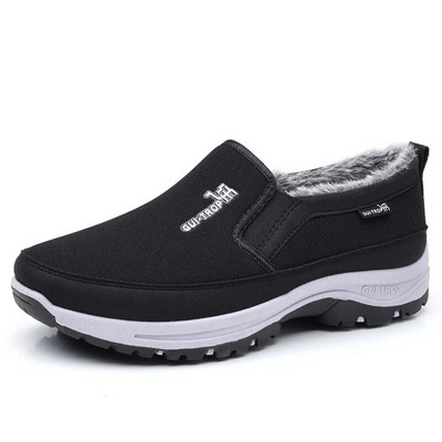 Pantofi de tenis pentru bărbați, cu fundul moale și cald, pantofi ocazional anti-alunecare, plus pantofi confortabili din catifea, pantofi vulcanizați, pantofi de iarnă, pentru mers pe jos.