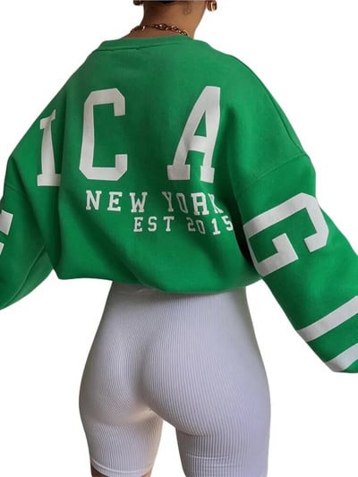 Dámske Y2K Grunge Voľné pulóvre Mikiny s potlačou písmen, ležérne zahustené topy s dlhým rukávom, zimné jesenné mikiny s kapucňou, streetwear