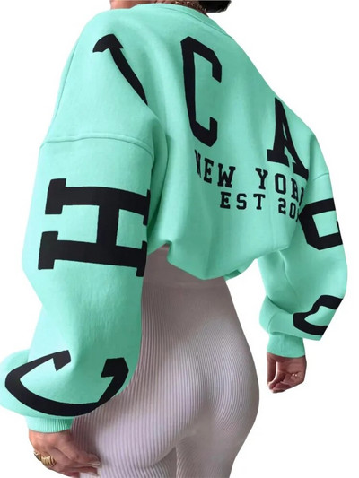 Dámske Y2K Grunge Voľné pulóvre Mikiny s potlačou písmen, ležérne zahustené topy s dlhým rukávom, zimné jesenné mikiny s kapucňou, streetwear