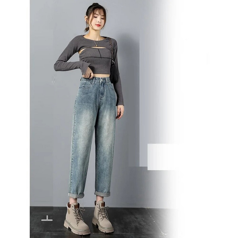 Dámske džínsy s elastickým pásom, širokými nohavicami, bavlneným denimom, oblečením, streetwearom, vintage módou, Harajuku rovnými nohavicami, dámskym oblečením