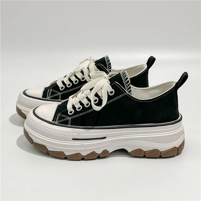 Jesenné dámske ležérne tenisky na platforme s hviezdičkami, plátené tenisky, bežecká športová obuv, tenisky s hrubou podrážkou, turistické tenisky 35-42