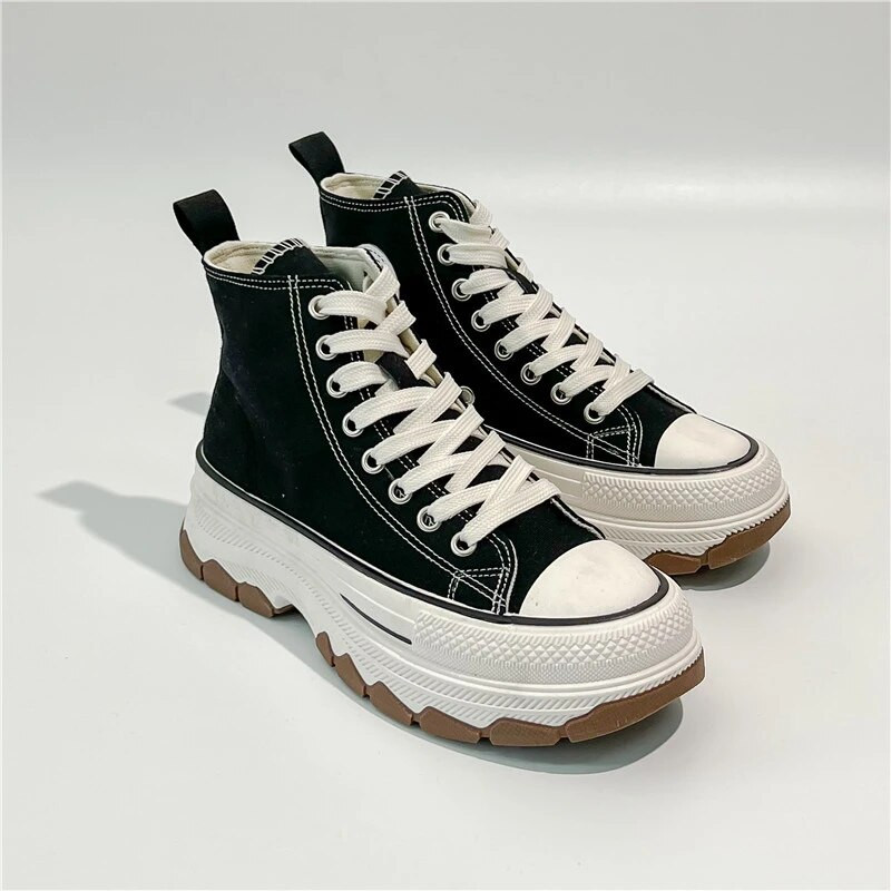 Jesenné dámske ležérne tenisky na platforme s hviezdičkami, plátené tenisky, bežecká športová obuv, tenisky s hrubou podrážkou, turistické tenisky 35-42