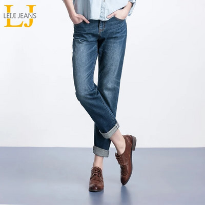 LEIJIJEANS Blugi de damă cu mărime curbă, de modă, albiți, vintage, talie mijlocie, lungime întreagă, blugi boyfriend largi, blugi stretch pentru femei
