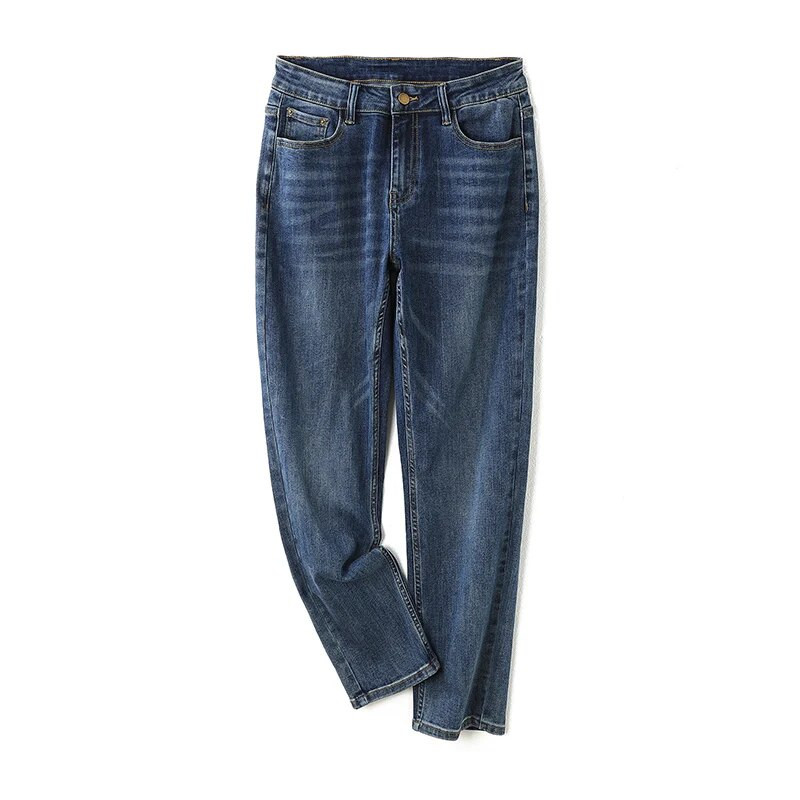 LEIJIJEANS Blugi de damă cu mărime curbă, de modă, albiți, vintage, talie mijlocie, lungime întreagă, blugi boyfriend largi, blugi stretch pentru femei