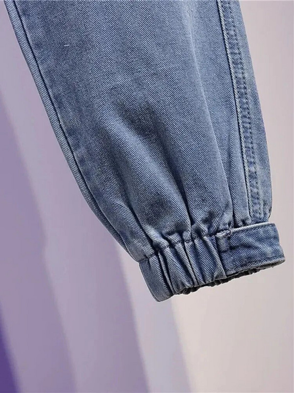 Jarné letné džínsy s vysokým pásom, nadrozmerné, 95 kg, vrecovité džínsy, modré, streetwears, jednofarebné, dámske nohavice Vaqueros