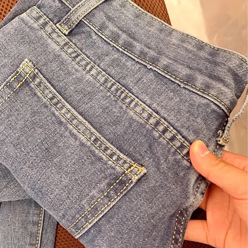 Jarné jesenné 6-farebné vysoké pásové rovné nohavice so širokými nohavicami, kórejské univerzálne štíhle voľné džínsové nohavice, ležérne dámske nohavice Harlan