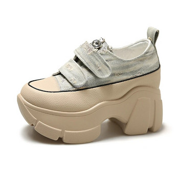 Обувки за жени 2023 г. Висококачествени плътни дамски вулканизирани обувки Дамски маратонки на открито Маратонки на платформа с плосък ток Preppy