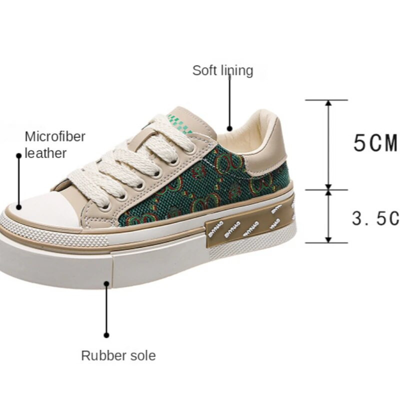 Nove tenisice s platformom, zdepaste, ležerne, vulkanizirane, udobne tenisice za povećanje visine, ženske platnene cipele na skrivenu potpeticu, proljeće i jesen