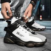 Pánske tenisky, bežecké topánky, módne outdoorové joggingové športové topánky, sieťované, priedušné, odpružené, čierne, basketbalová obuv, pánska veľká veľkosť