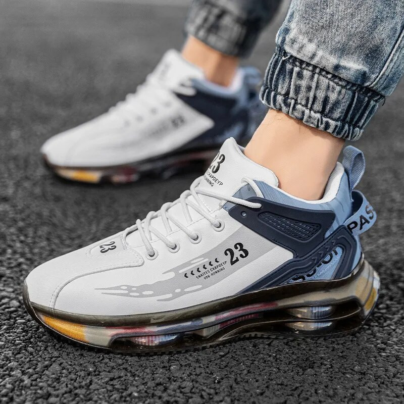 Pánske tenisky, bežecké topánky, módne outdoorové joggingové športové topánky, sieťované, priedušné, odpružené, čierne, basketbalová obuv, pánska veľká veľkosť