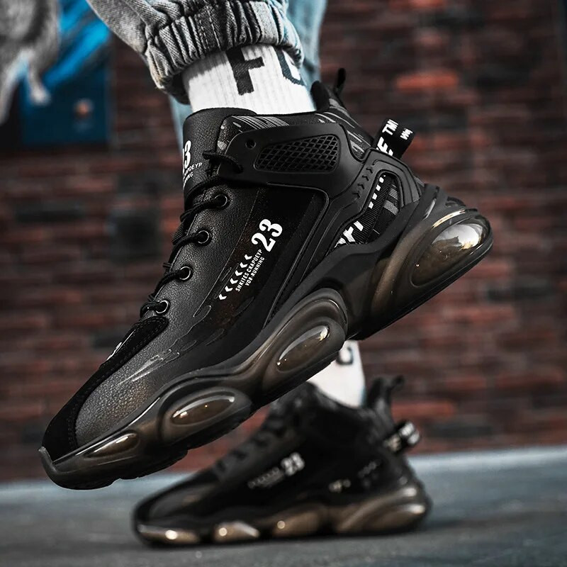 Pánske tenisky, bežecké topánky, módne outdoorové joggingové športové topánky, sieťované, priedušné, odpružené, čierne, basketbalová obuv, pánska veľká veľkosť