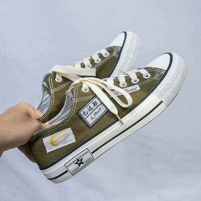 Pánske nové vulkanizované plátené topánky, jar/jeseň, pánske šnurovacie, patchworkové, priedušné, vysoké, 39-44 rokov, šnurovacie, patchworkové, 2023