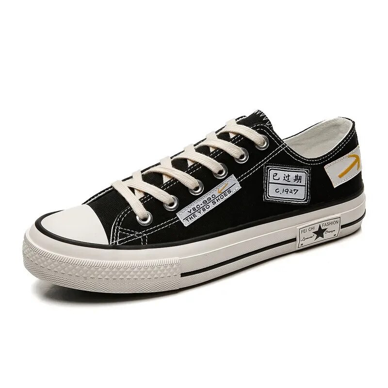 Pánske nové vulkanizované plátené topánky, jar/jeseň, pánske šnurovacie, patchworkové, priedušné, vysoké, 39-44 rokov, šnurovacie, patchworkové, 2023