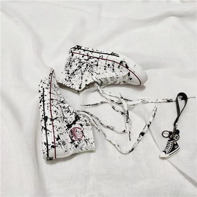 Plátenné topánky s graffiti krvou, pánske espadrilky, vysoké tenisky, chlapčenské jesenné topánky, mužské vulkanizované športové topánky