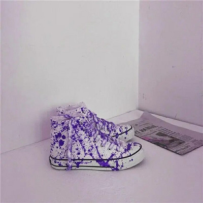 Plátenné topánky s graffiti krvou, pánske espadrilky, vysoké tenisky, chlapčenské jesenné topánky, mužské vulkanizované športové topánky