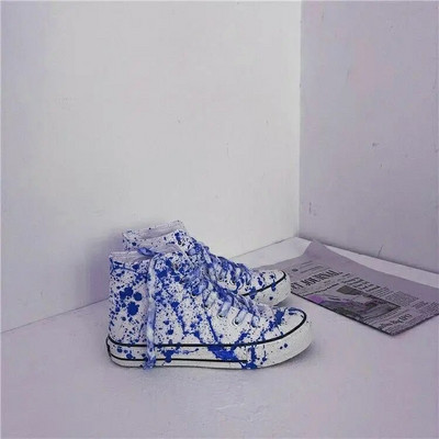 Plátenné topánky s graffiti krvou, pánske espadrilky, vysoké tenisky, chlapčenské jesenné topánky, mužské vulkanizované športové topánky