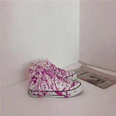 Plátenné topánky s graffiti krvou, pánske espadrilky, vysoké tenisky, chlapčenské jesenné topánky, mužské vulkanizované športové topánky