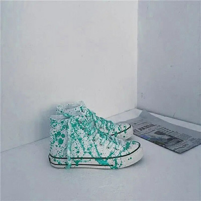 Plátenné topánky s graffiti krvou, pánske espadrilky, vysoké tenisky, chlapčenské jesenné topánky, mužské vulkanizované športové topánky