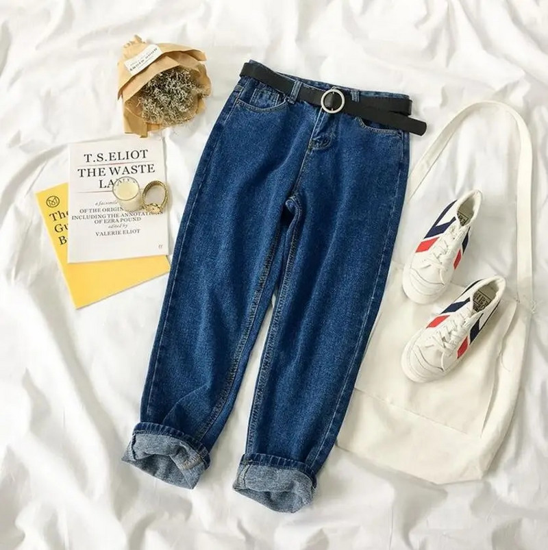 Jarné letné čierne džínsy Dámske trendy kórejský štýl Jednoduché univerzálne Kawaii Harajuku Streetwear Vysokokvalitné dámske nohavice